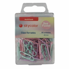 Clips Skycolor P/ Papel Forrados Pastel Estuche X80 - comprar online