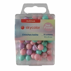 Push Pins Skycolor Chinche Pastel Estuche - Libreria Constitucion Minorista