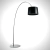 Lampara De Pie Brazo Fibra Carbono Pantall Alumin Negra Gmg