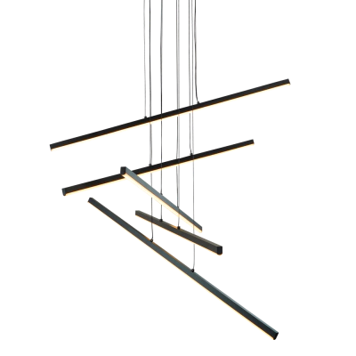 Colgante de 5 listones negro de 60w de led Denver Dbr - comprar online