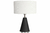 Lampara De Mesa Base Conica Pantalla Arpillera Clasica Lzi