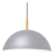 Colgante Media Esfera 30cm Gris Con Madera Apto Led E27 Deco Fz