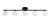 Plafon 5 Luces Barral Elyn Negro Globo 15cm Opal E27 Rosca - comprar online
