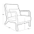 Sillon Alba Chenille Base Antique Tribeca - Luminaires