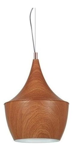 Lampara Colgante Simil Madera Cromo Diseño Cap Ii Ara