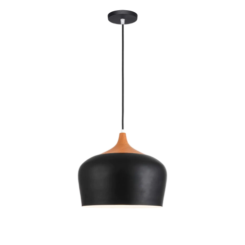 Colgante Negro Lampara Campana Techo Nordico Apto Led Kas
