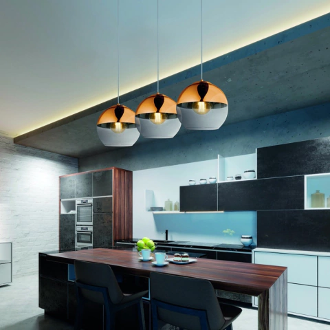 Lampara Colgante Eclipse S Esfera 3 Luces Base Redonda PLG