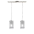 Colgante Lineal Doble Cuadrado Plateado Luz Calida Led Kas