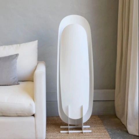 Lampara de pie doble luz indirecta con pantalla metalica Magnolia nkl - comprar online