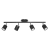 Aplique Plafon Techo Lampara 4 Luces Lineal Negro Led Kas