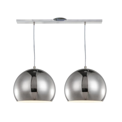 Colgante Barral Doble Cromo Campana Bocha Moderno Led Kas