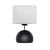 Velador Bocha Moderno Negro 1 Luz Pantalla Blanca Kas