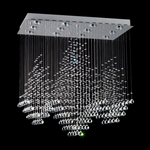 Lampara Rectangular Led Cromada Cairel Diamond Magnalum