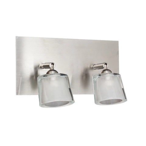 Spot Aplique Pared Platil Doble Vidrio Metal Isha Kas