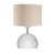 Velador Moderno Bocha Blanco Pantalla Lino 1 Luz Living Kas