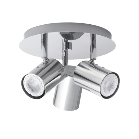 Lampara Techo Aplique Cromo 3 Luces Dirigible Apto Led Kas