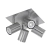 Plafon Aplique Lampara 4 Spots Platil Living Apto Led Kas