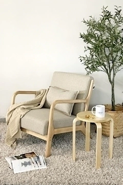 Sillon Alba Chenille Base Natural Tribeca