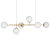 Colgante Luna 6 Luces Globo Opal Moderno Base Lineal PLG