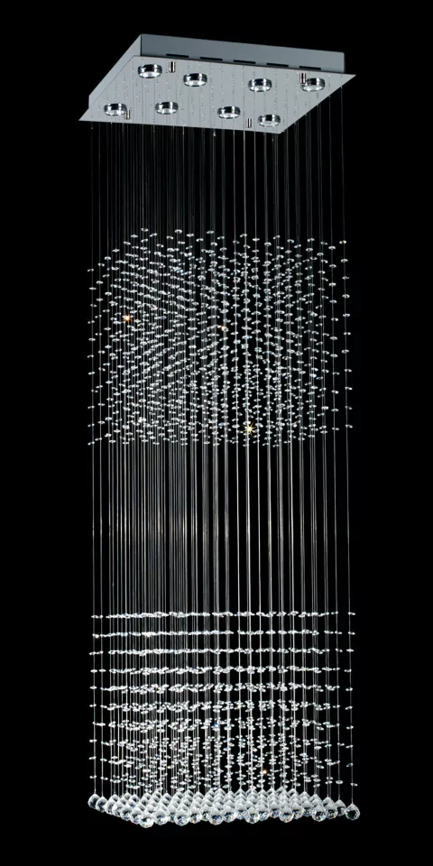 Lampara De Cristales Vidrio Roca Led Mather Doble Magnalum