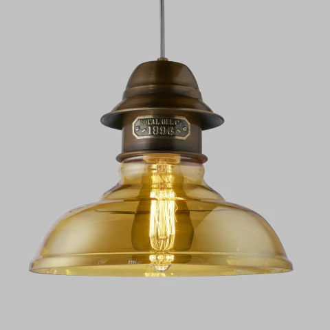 Lampara Colgante Royal Vidrio Rustica Vidrio E27 Cadena PLG