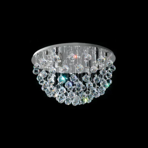 Plafon Lampara Corta Moderna Cromo Apto Led Esfera Magnalum