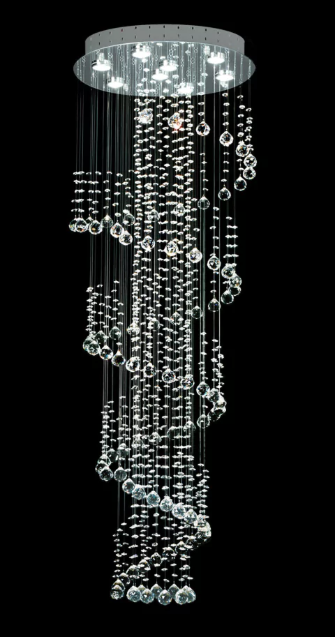 Lampara Cromada Circular Doble Altura Led Tornado Magnalum