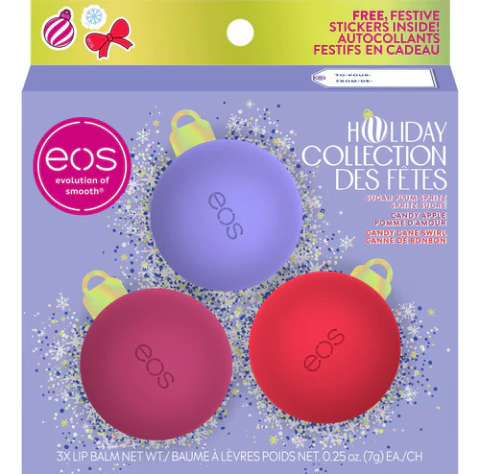 Eos Lip Balm Holiday Collection Kit Com 3 Hidratantes Labial