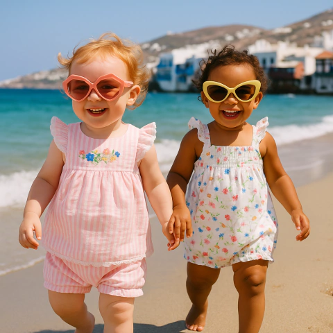 Conjunto Trio Romper Bata Short Rosa Floral Little Me Menina - comprar online