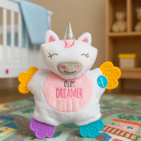 Pelúcia Sensorial Mordedor Unicórnio Playtex, brinquedo bebê