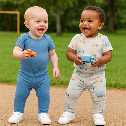 Conjunto Quarteto Carters Carros Azul Bebê Menino body calça