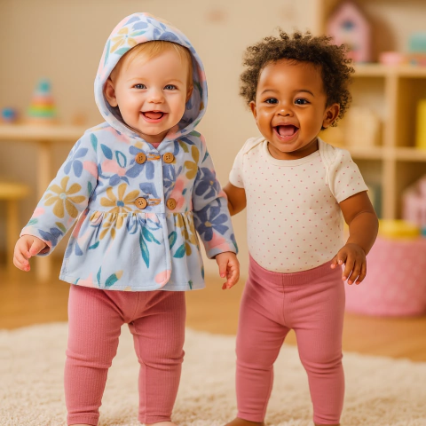 Trio/Conjunto Carter's com Casaco Floral - comprar online