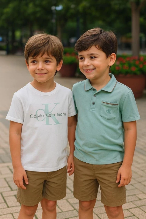 Conjunto Infantil Calvin Klein Polo Bermuda Menino, 4 anos - comprar online