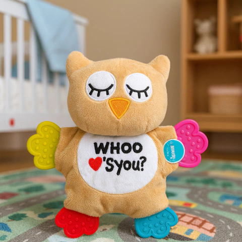 Pelúcia Sensorial com Mordedor Coruja Playtex brinquedo bebê