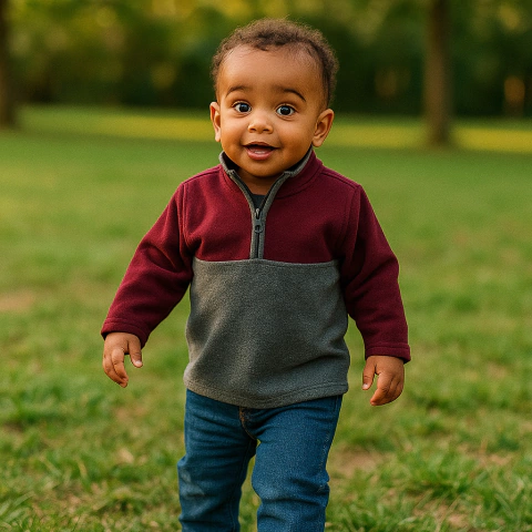 Casaco em Fleece Cinza/Vinho Carter's - comprar online