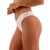 Bikini Roxy Palm Tree Tostado en color tostado con diseño de hojas, visto de perfil.