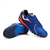 Botines Joma Dribling Hombre en color azul con detalles en naranja, diseñados para fútbol 5.