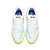 Botines Joma Liga 5 para hombre en color blanco con detalles en azul y verde, vista superior.