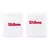 Muñequera Wilson Doble en color blanco con logotipo rojo