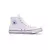 Zapatillas Converse Chuck Taylor Hi All Star de color blanco, con logo en el costado y suela de goma.