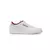 Zapatillas Reebok Club C85 unisex en color blanco con detalles en bordo.