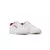 Zapatillas Reebok Club C85 Unisex de color blanco con detalles en bordo, vista frontal.