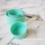 Tazas Medidoras de Acero Inoxidable y Plastico - Verde Aqua