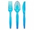 Set Tenedor Cuchillo y Cuchara Azul x 24 u
