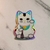 Sticker Gato Con Batidor Fondo Tornasol 4.5 x 6.5 Cm - LA BOTICA