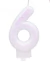 Vela Numero 6 Blanca con Brillos