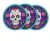 Plato Redondo Polipapel Halloween Calavera Mexicana x 6 un