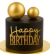 Cake Topper Acrilico Dorado Happy Birthday Frontal 11 CM - comprar online
