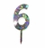Topper Numero 6 Plateado Holografico 9 Cm - comprar online