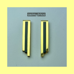 Lineal dorado con negro - Aros Asimétrico